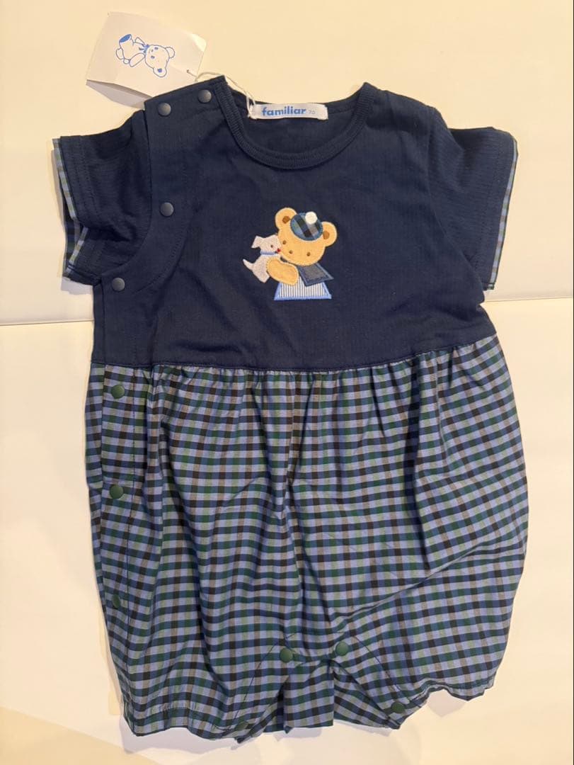 新品/タグあり/ファミリア チェックロンパース 70cm familiar（チェック ・ ロンパース）のフリマアイテム一覧