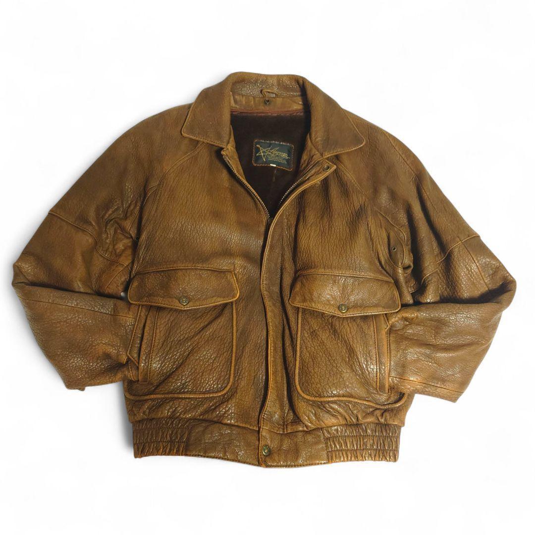フライトジャケット リアルレザー 羊革 G-1 A-2 ライナー ブラウン 42