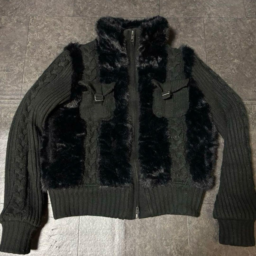 laguagem CABLE KNIT FAUX FUR ブルゾン - メルカリ