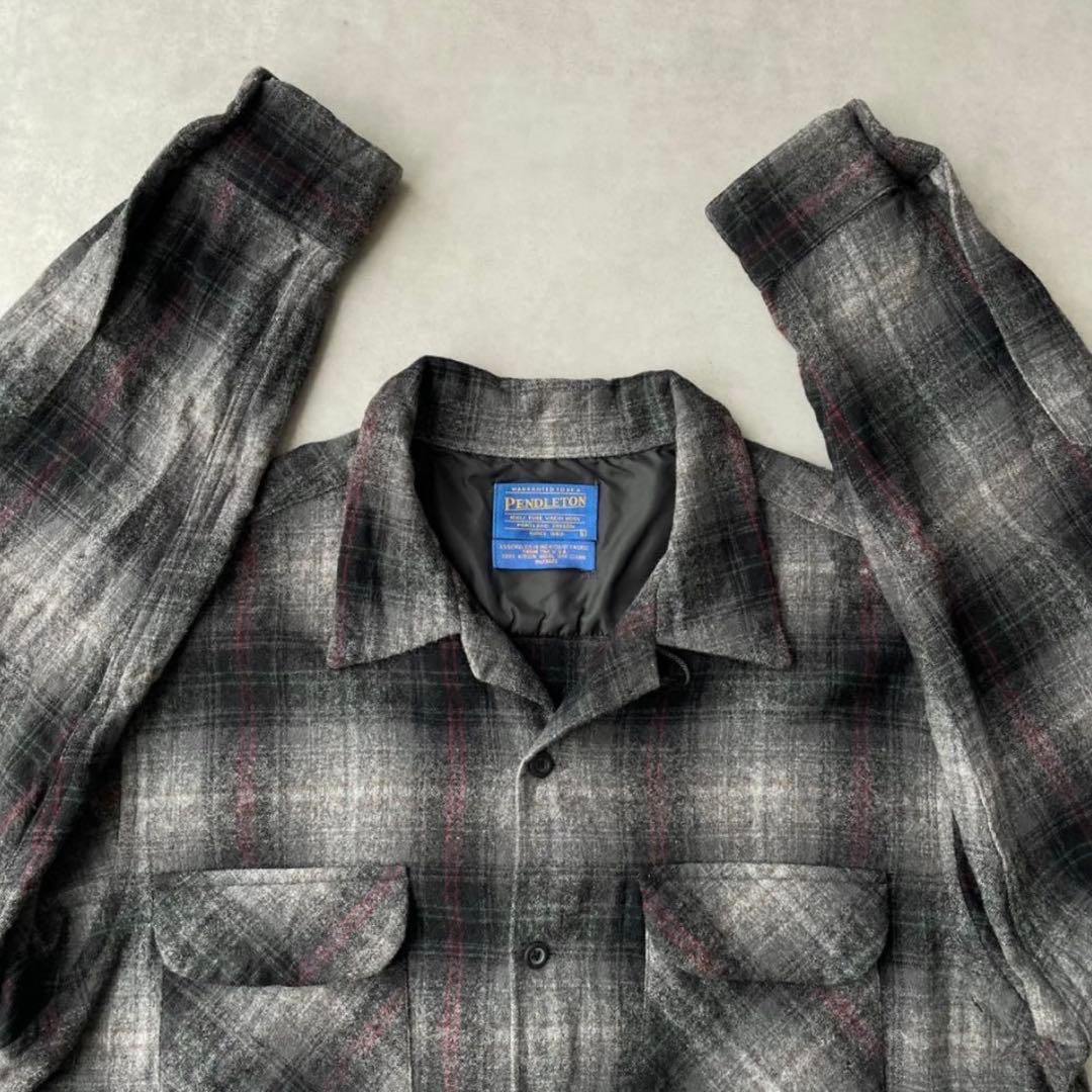 k*e様 PENDLETON ペンドルトン オープンカラーシャツ チェック Lサ