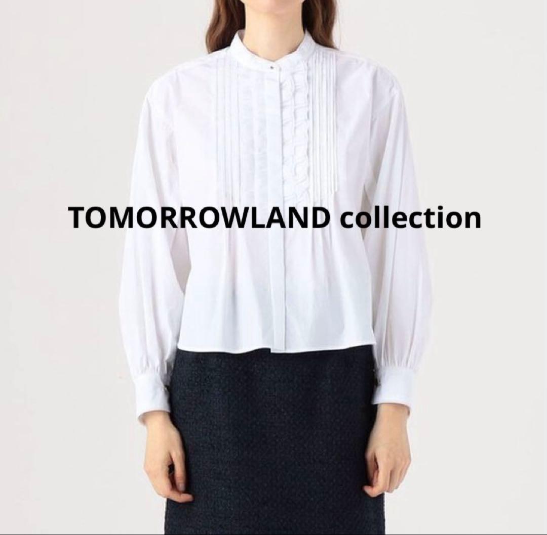 栄ちゃん ✰TOMORROWLAND ホワイトコンビネーション タックボザ ホワイトコンビネーション タックボザムブラウス｜トゥモローランド