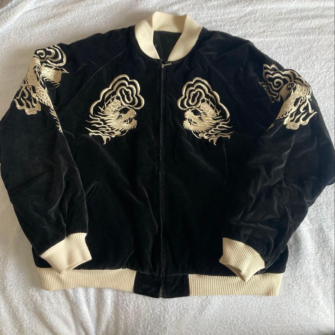 Script 花旅楽団 スクリプト　別珍　龍　和柄　刺繍　スカジャン　2面