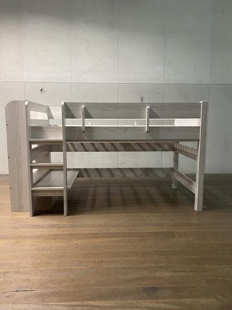 【全国送料無料】天板・棚付きロータイプロフトベッド BASE　WH アウトレット