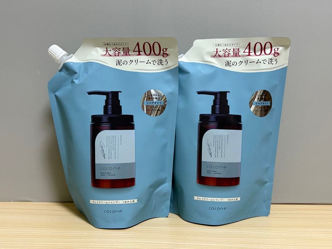 未開封】cocone クレイクリームシャンプー 400g 詰め替え2セット