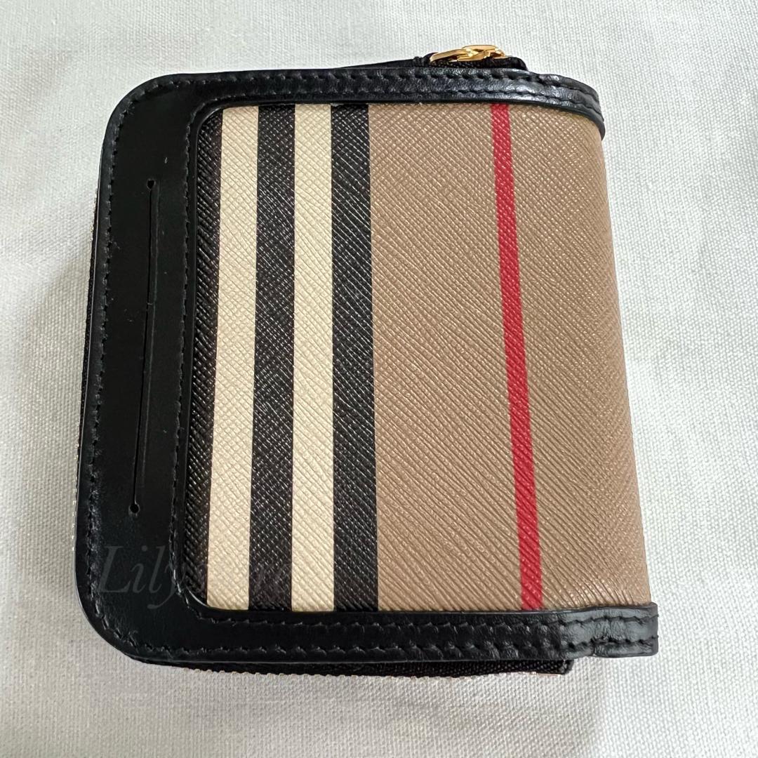 Burberry 折財布 ストライプ ジップ ウォレット - 小物超 安い
