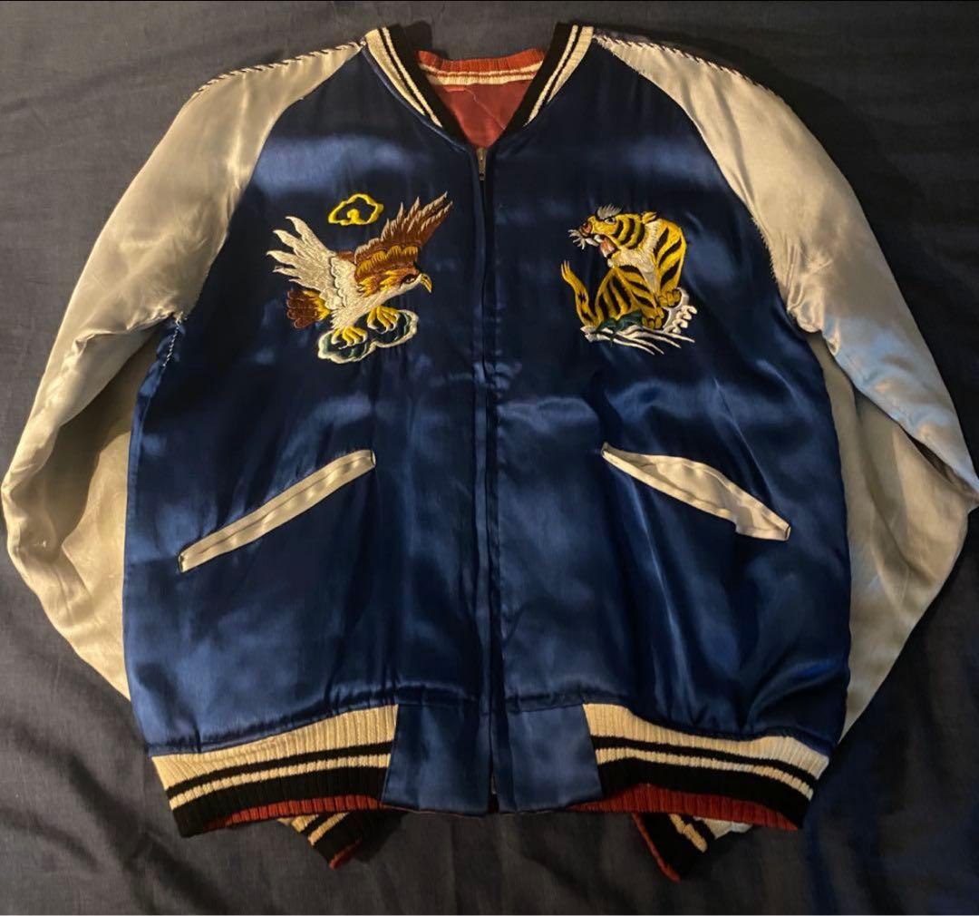 50s スカジャン　ベトジャン　スーベニアジャケット　サテン　ビックサイズ
