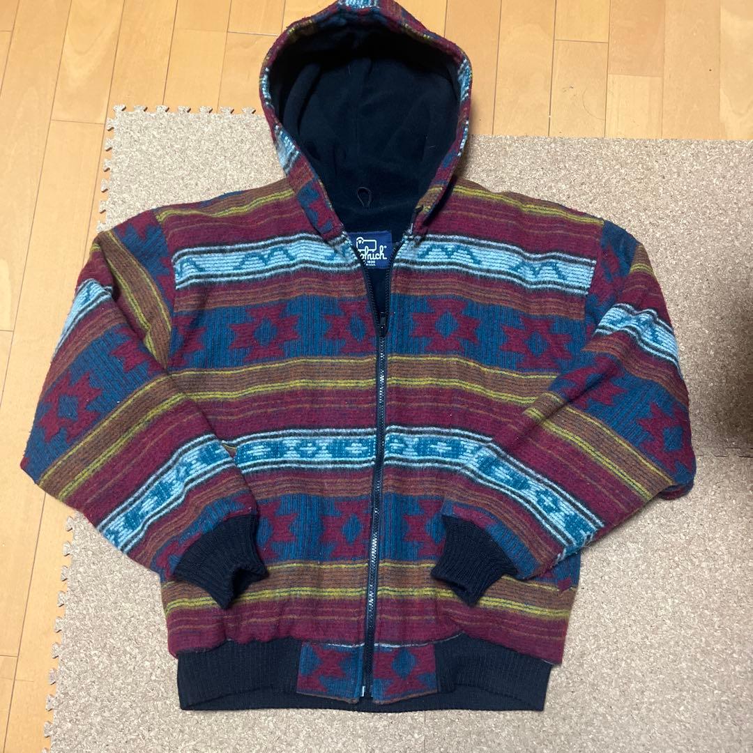 80s~90sWoolrichUSA製ネイティブ柄ジャケット裏地フリースMサイズ 美品 WOOLRICH ウールリッチ ネイティブ柄 ジャケット ジップパーカー