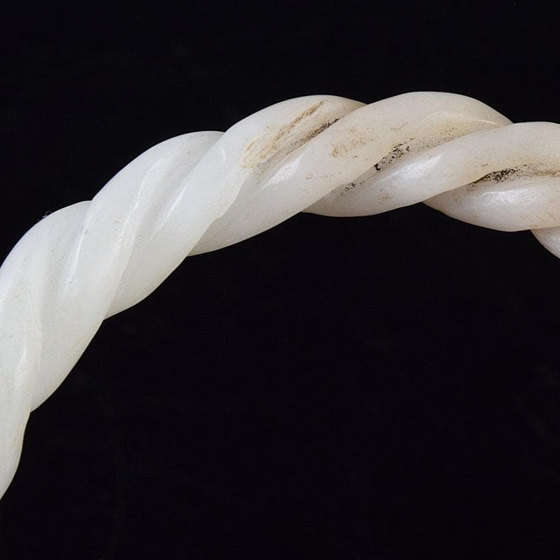 中国 玉石白玉彫刻 玉器 環 装飾品 C 8708E