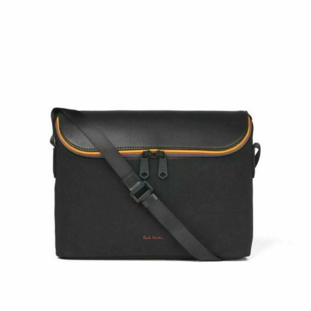 ポールスミス ショルダーバッグ キャンバス レザー マルチストライプ