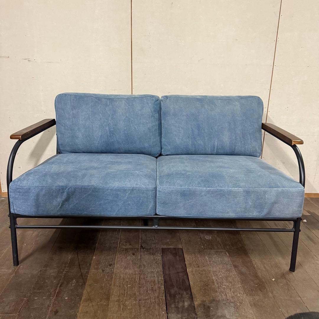 【35】　ナフコ　2Pソファ　Nロマン2P　デニムBL 2人掛けソファ