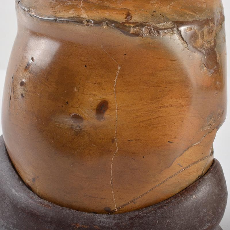 天然石 鑑賞石 安倍川 鉄丸石 置物 唐木台付 C R7096 - メルカリ