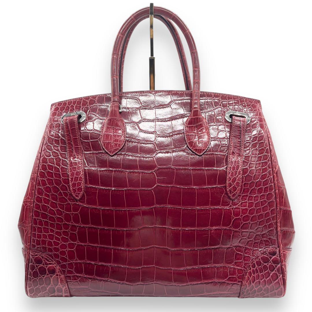 極美品□ラルフローレン リッキー 本革 クロコダイル リッキー 2way