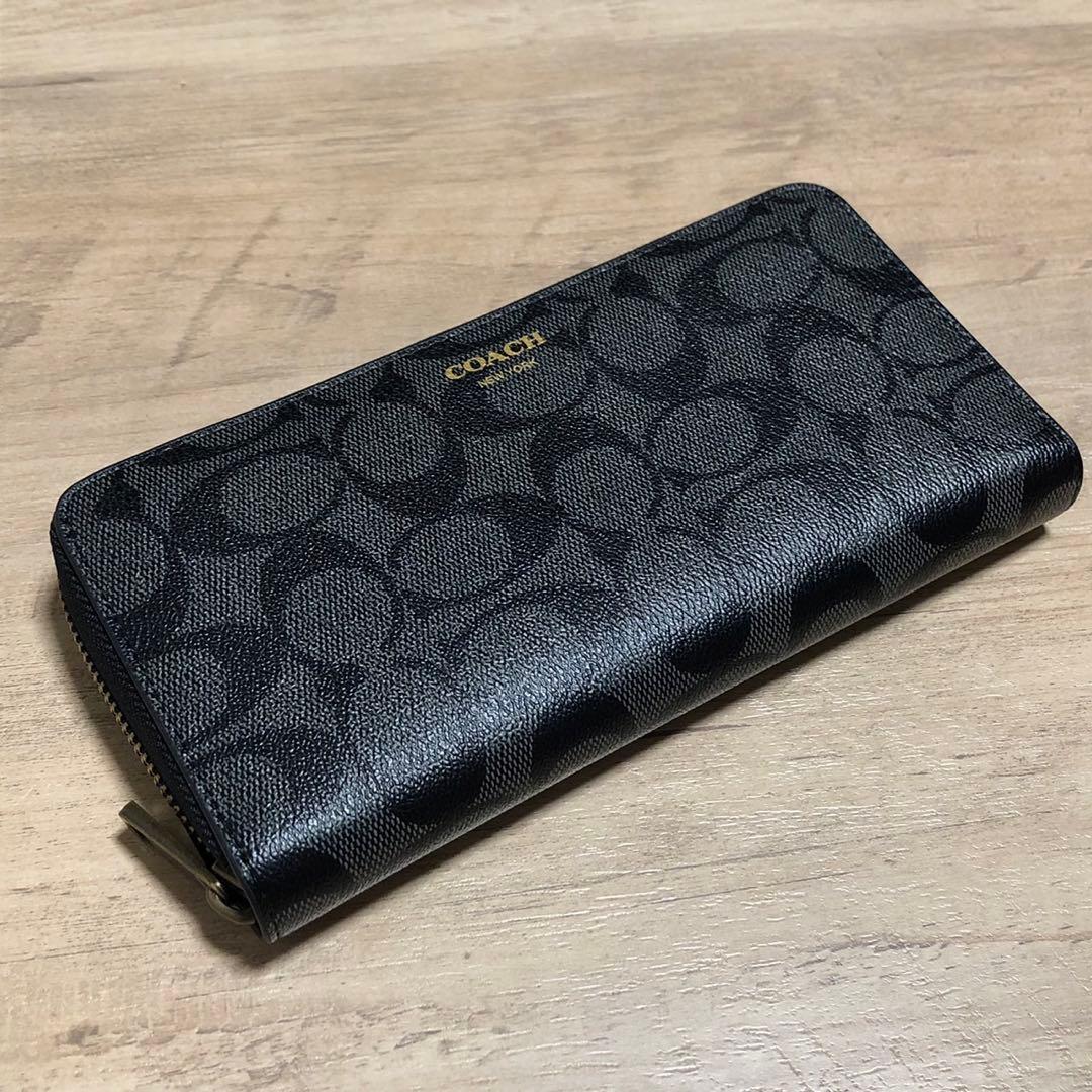 米*進様 COACH シグネチャー　ブラック 長財布 COACH（コーチ） 財布 新作 新品 メンズ ファスナー長財布