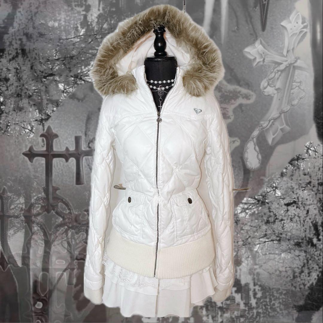 平成ギャル y2k ファーダウンジャケット 光沢　グランジ 平成女児 NANA