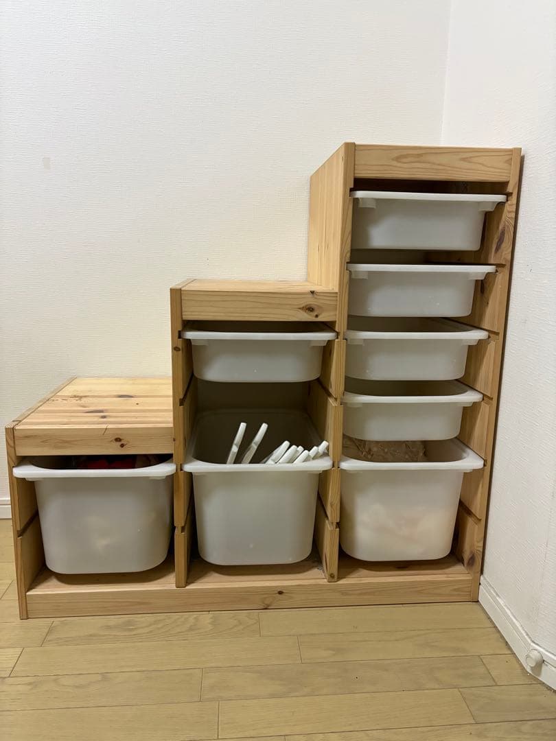 IKEA トロファスト 階段タイプ ホワイトボックス付き