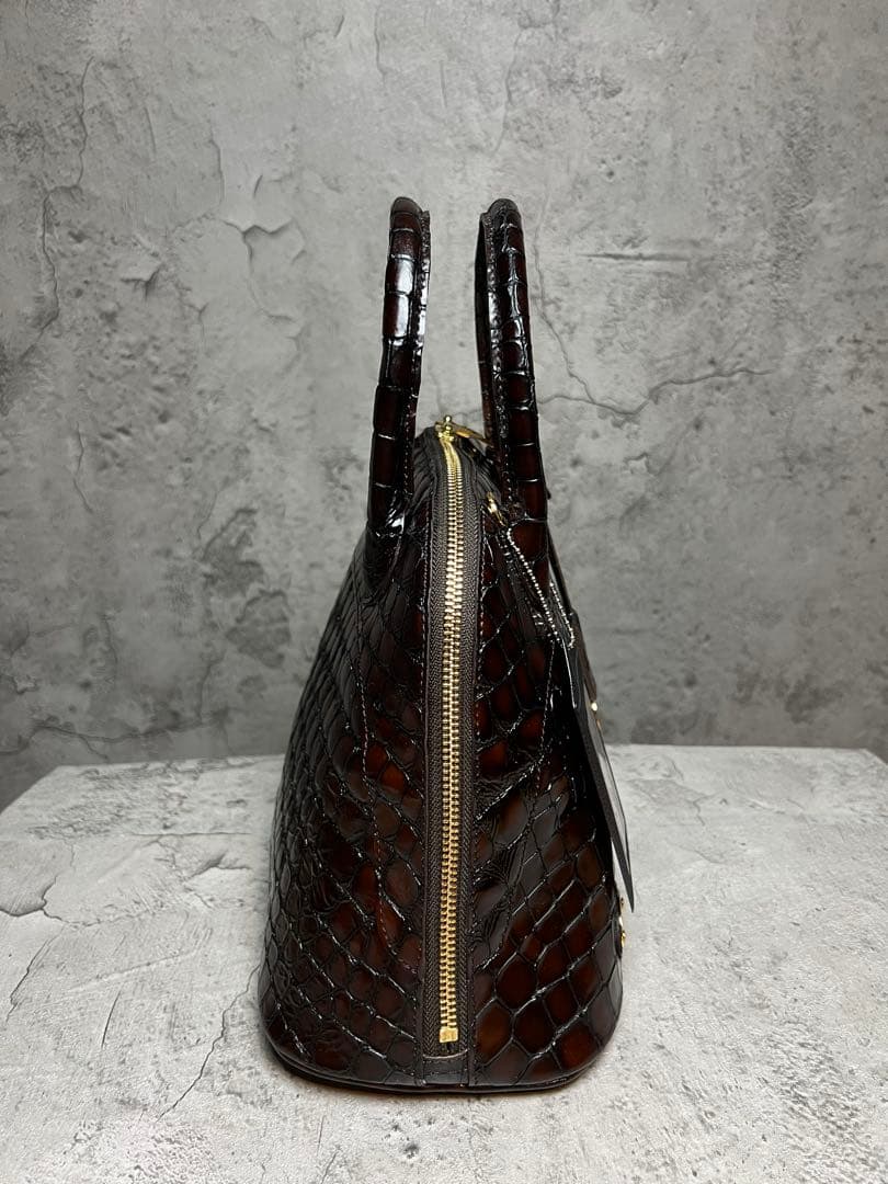 A.D.M.J. ダークブラウン ハンドバッグ - メルカリ