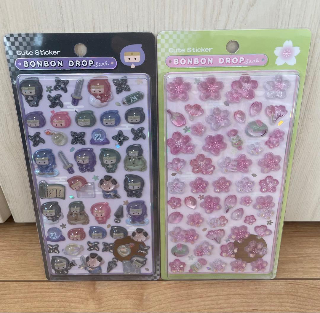 ☆国内正規品☆ 和柄 ニンジャ サクラ ボンボンドロップシール 新品未