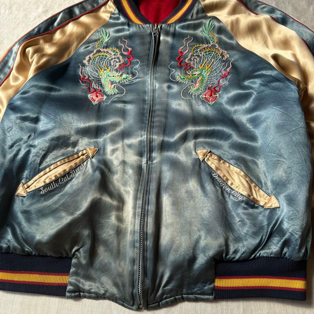 当時物 CREAM SODA PINK DRAGON スカジャン タイガー 龍