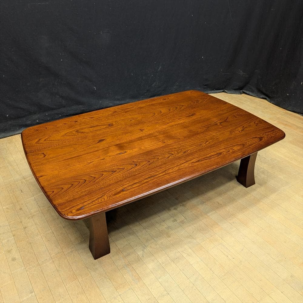 カリモク　欅　ケヤキ　折り畳み　座卓　座敷机　ローテーブル　和家具　座敷　和室