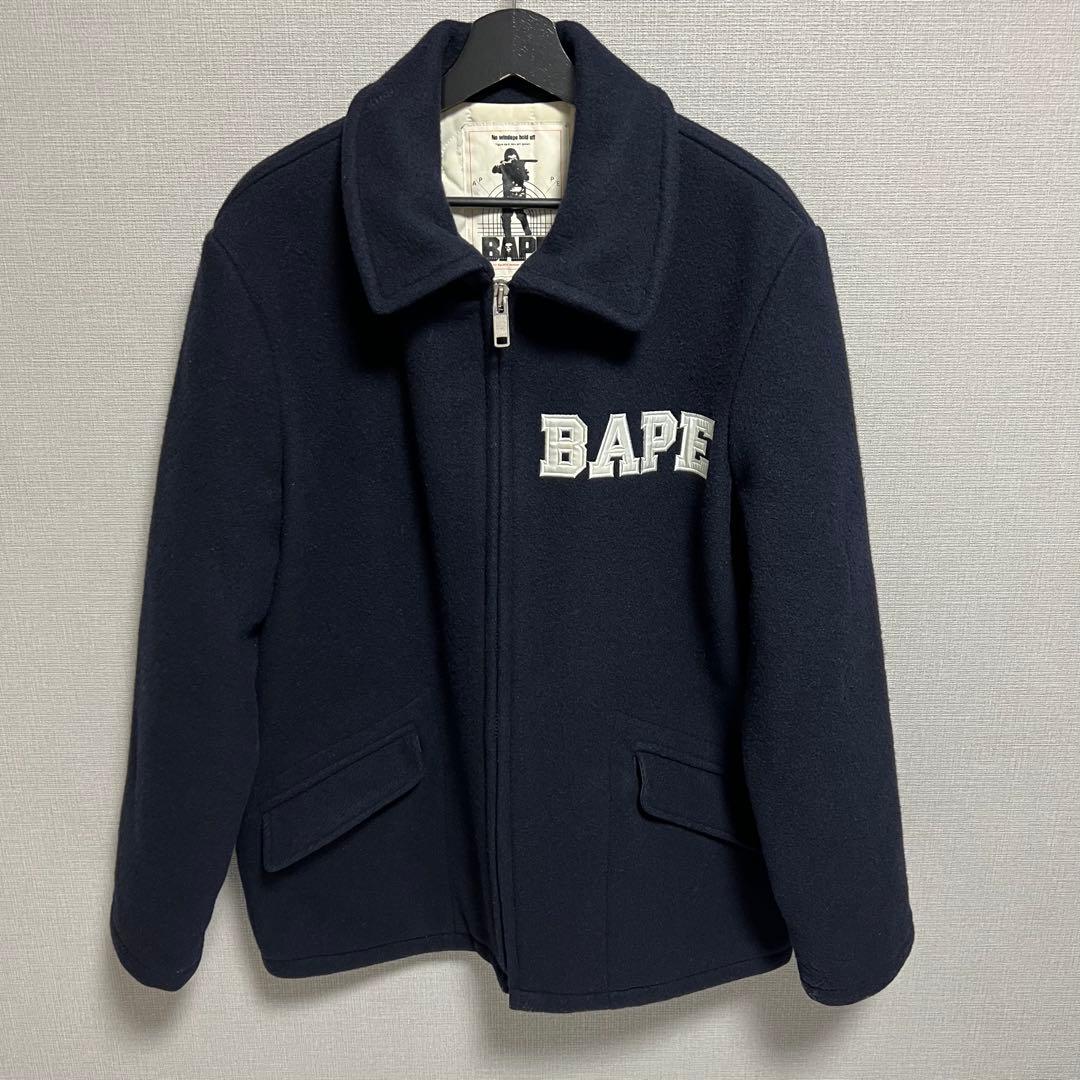 A BATHING APE ウールメルトンジャケット スポーツジャケット 90s A BATHING APEより「メルトンウールジャケット」が買取入荷いたしまし
