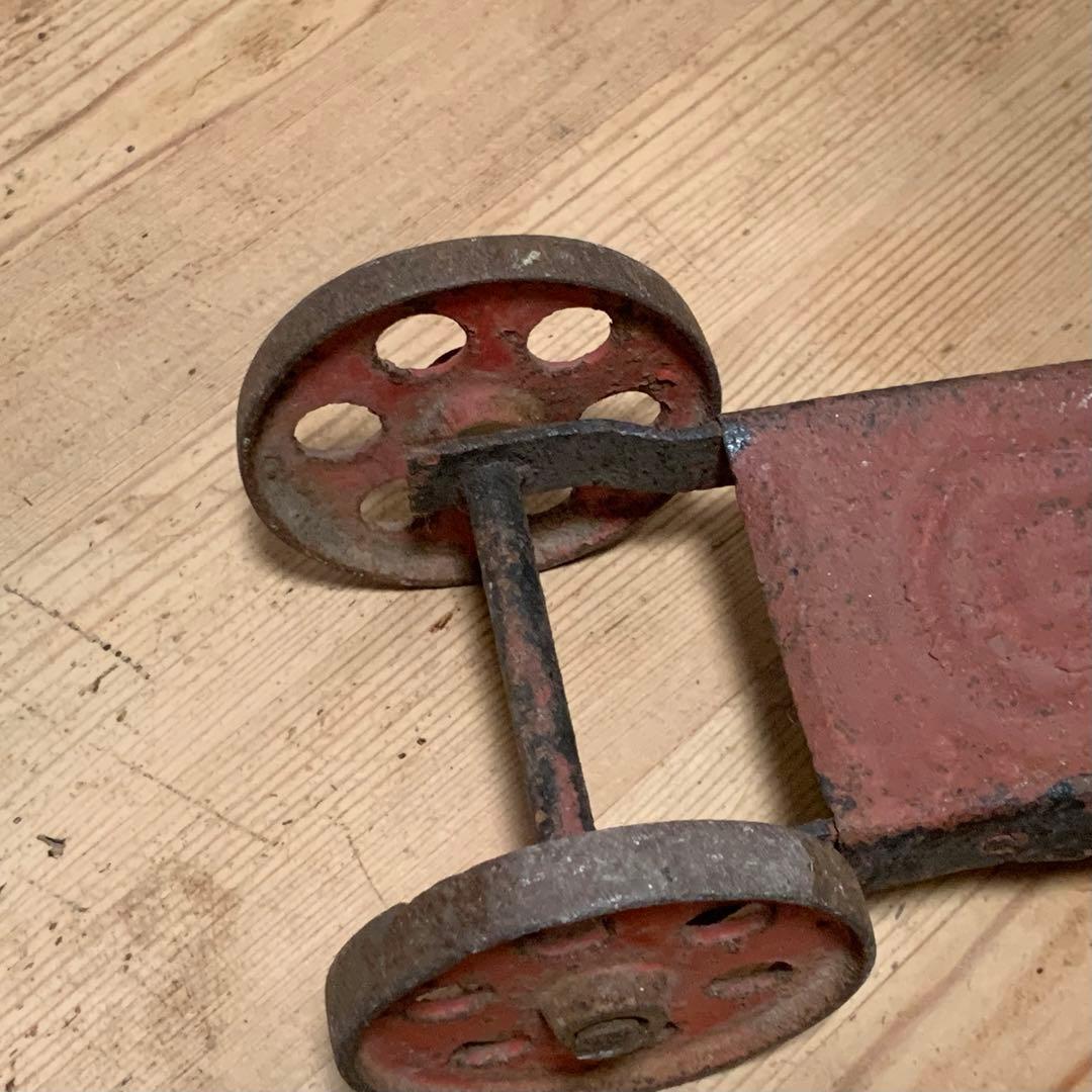 木と鉄できた 古い キックボード アンティーク 古道具 昭和レトロ