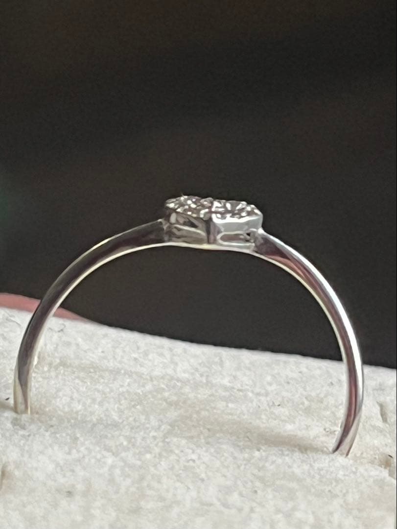 デザインハート型 ダイヤリング K10 11.5号