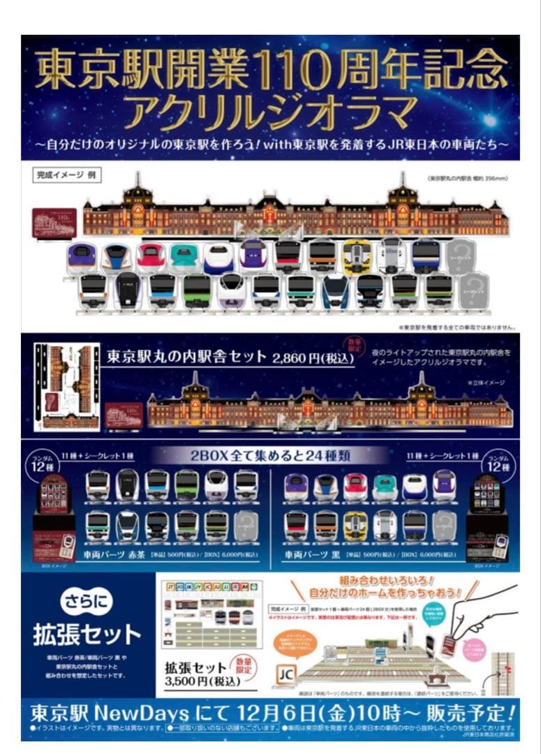 東京駅開業110周年記念アクリルスタンドセット 東京駅開業110周年記念イベント12月開催決定！そのイベントの内容とは