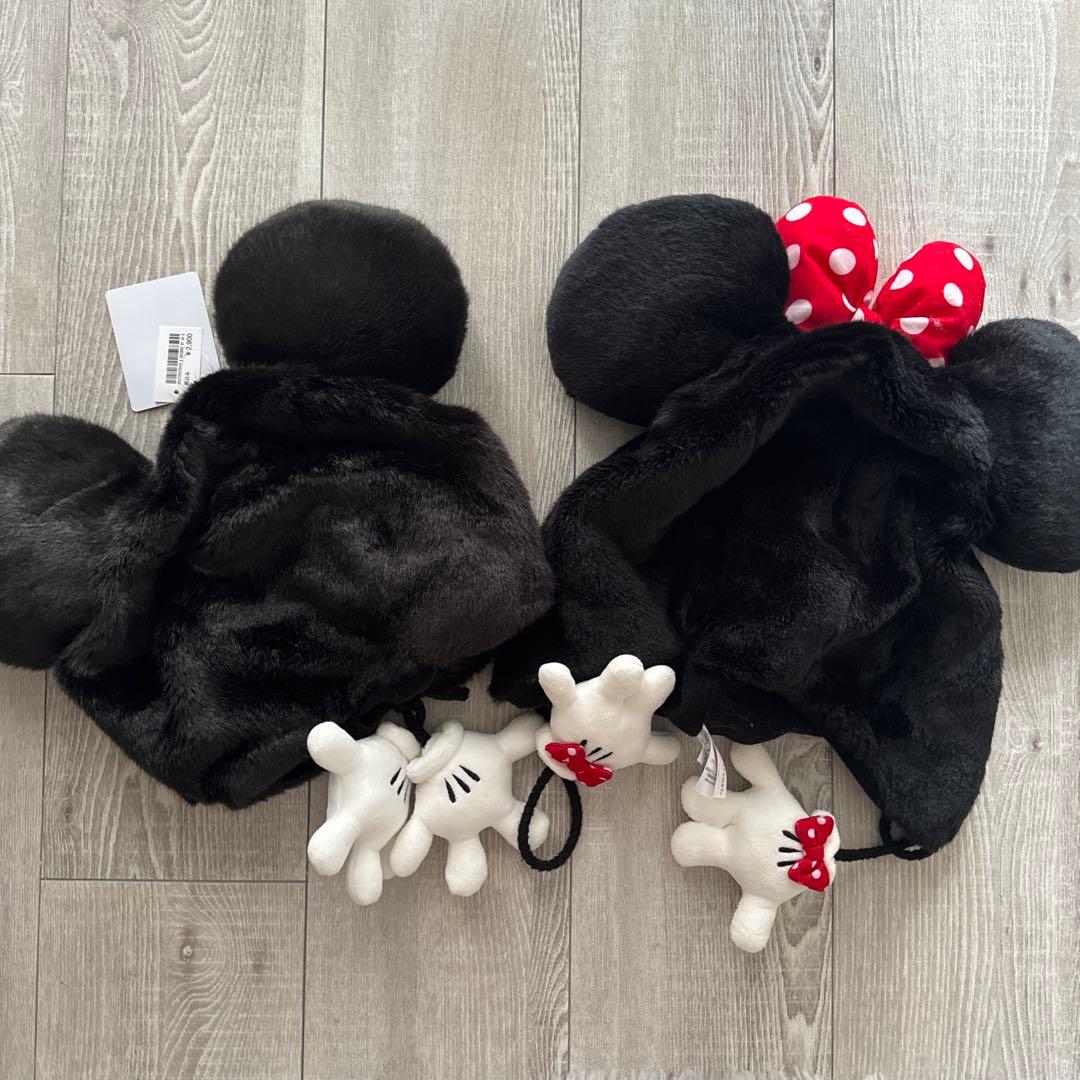 ミッキー ミニー セット ファンキャップ 被り物 ディズニー リボン付き