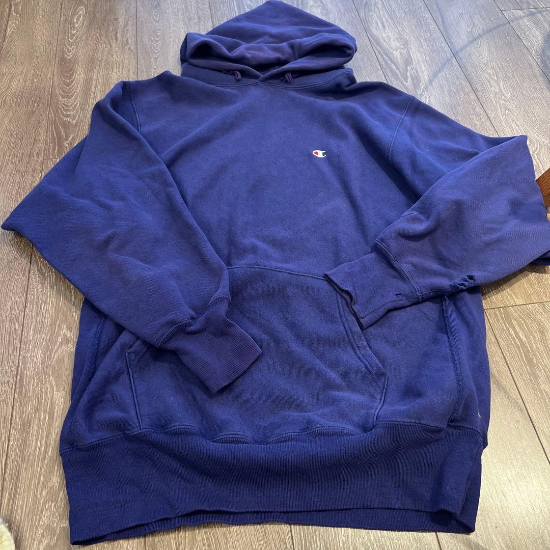 90s Champion ネイビー パーカー