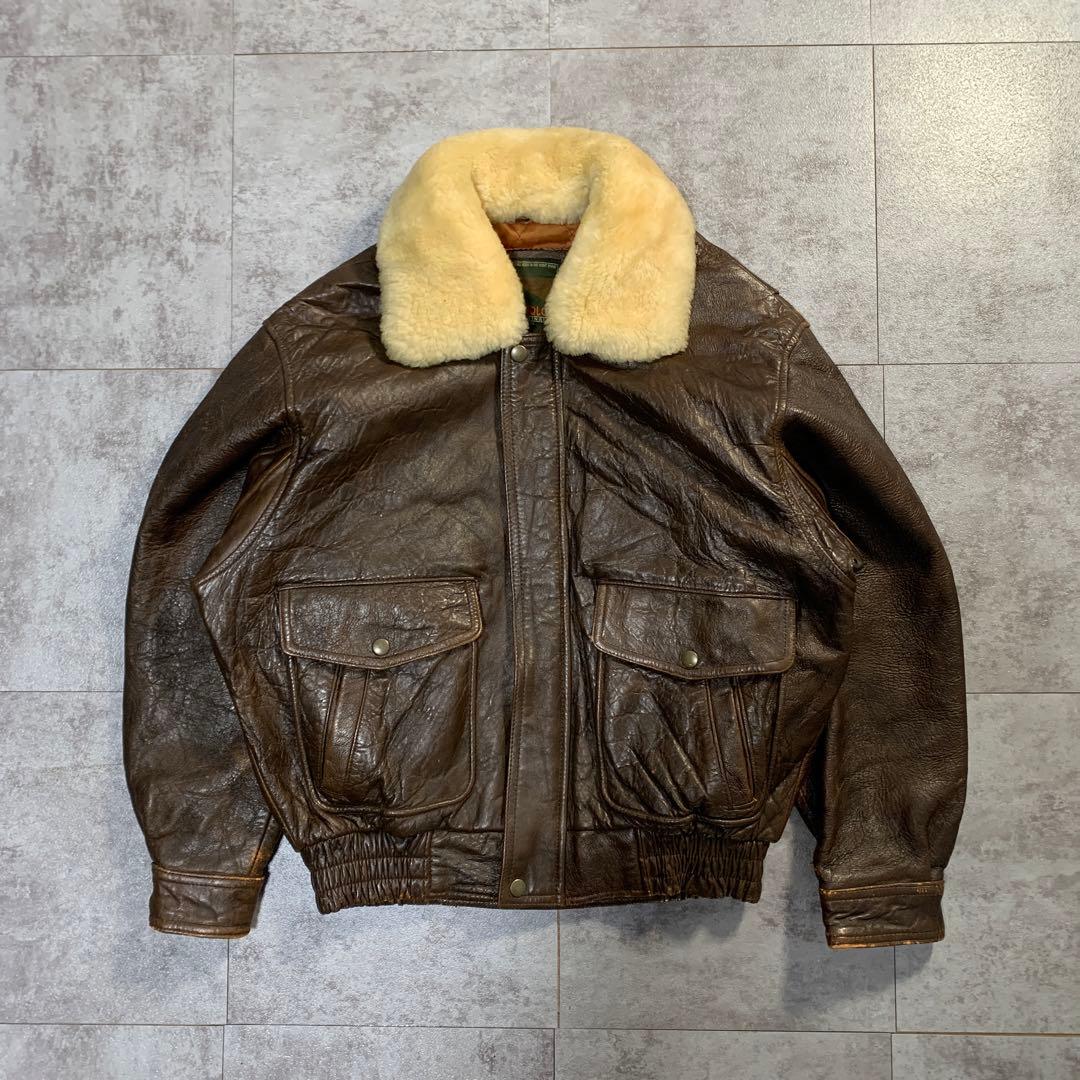 80s〜90s OLD UNIQLO A-2 leather jacket - メルカリ