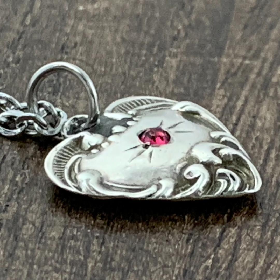 スウィートハートジュエリー レッドストーン 渦 シルバー ヴィンテージ