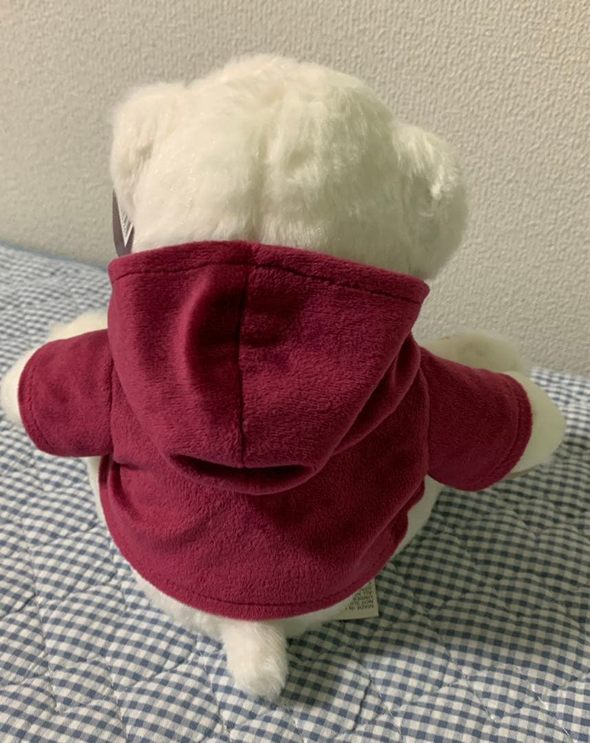 カタール航空 テディベア ぬいぐるみ 白 フード付き - メルカリ