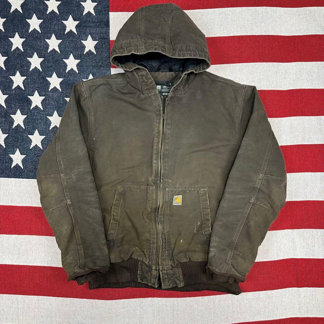 ゆ*に様 鬼雰囲気 ボロ カーハート ダークブラウン アクティブジャケット DK