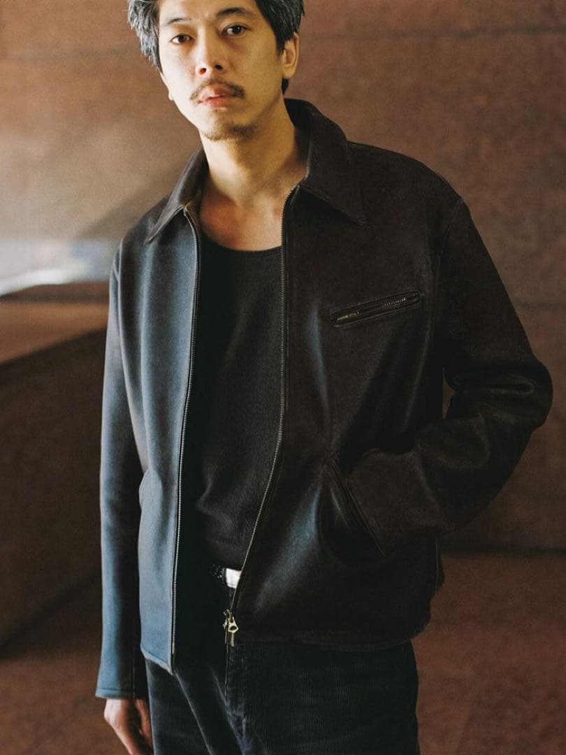 【新品未使用Sサイズ】VINTAGE WASHED LEATHER ZIP