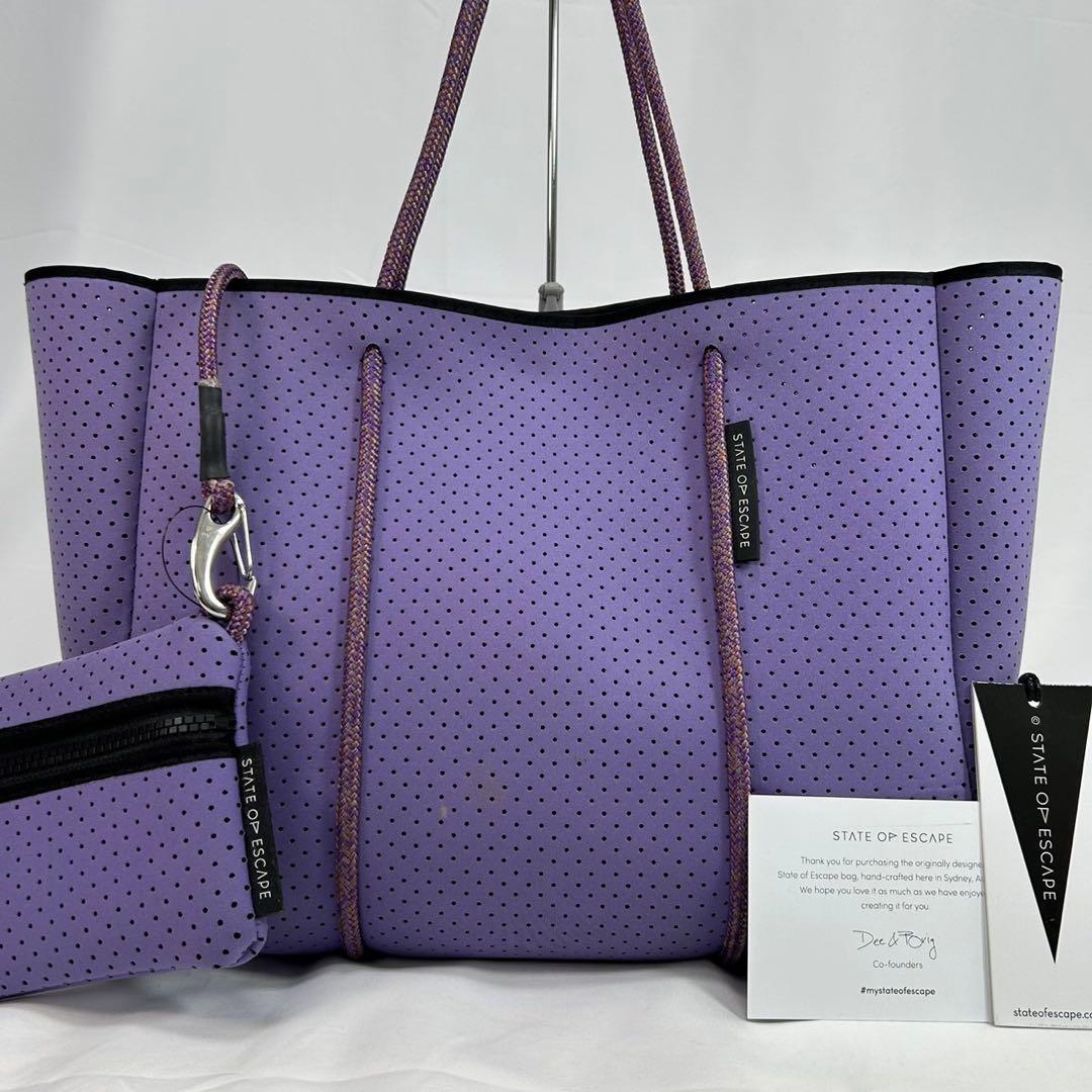 【極美品/専用品】ステイトオブエスケープ トートバッグ ポーチ付き A4可