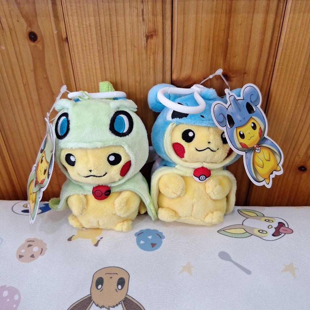 タグ付き　ラプラス　セレビィ　ピカチュウ　ポンチョ　マスコット　ぬいぐるみ
