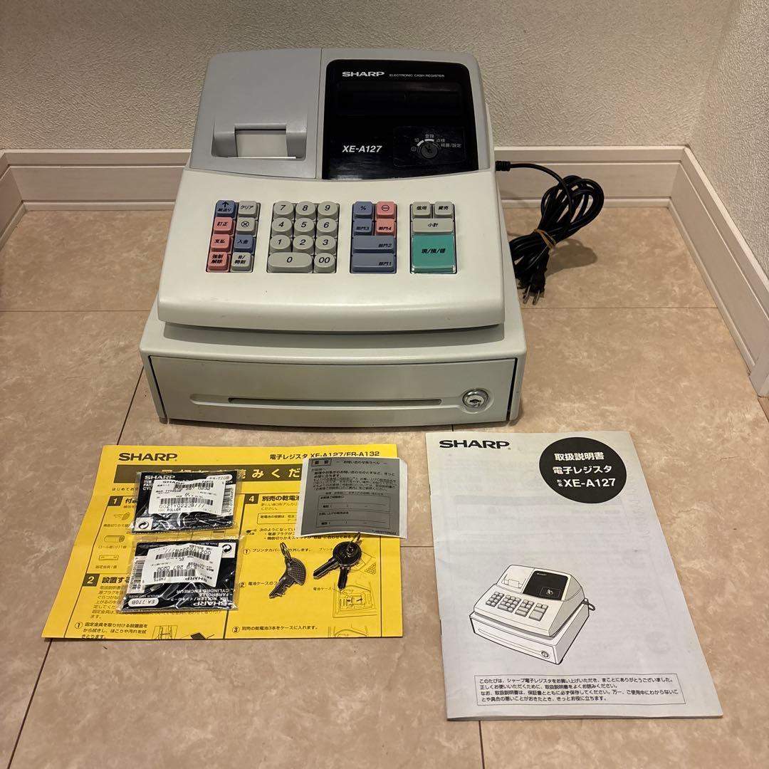 シャープ　レジスター　XE A127　簡単便利特殊　新品インキローラー付き