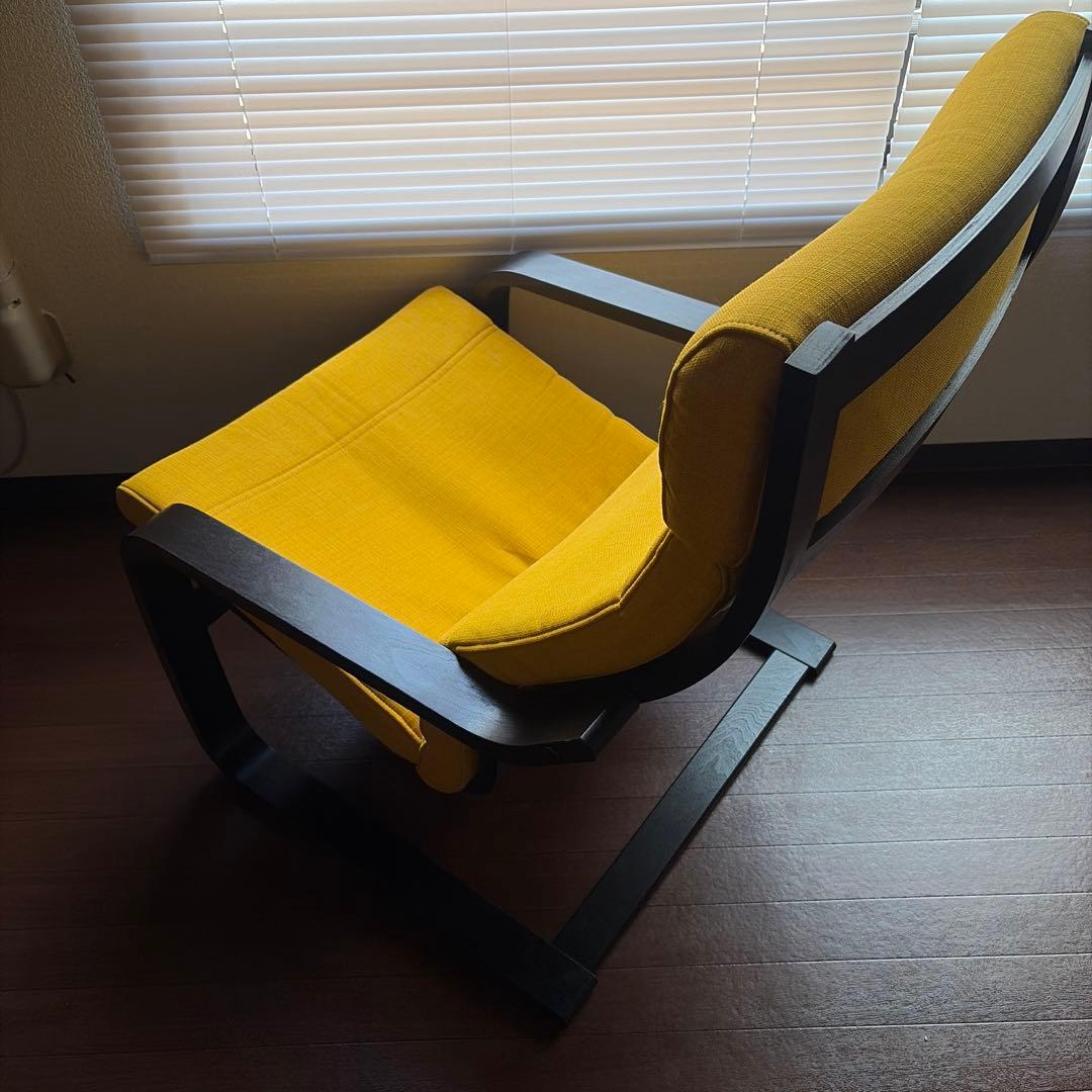 IKEA ポエング(POÄNG) イエロー 1人掛けソファ - メルカリ