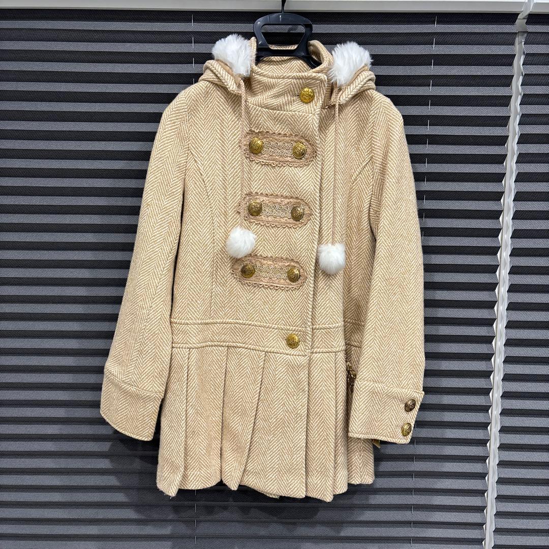 LIZLISA ベージュ　キャメル ヘリンボーンコート
