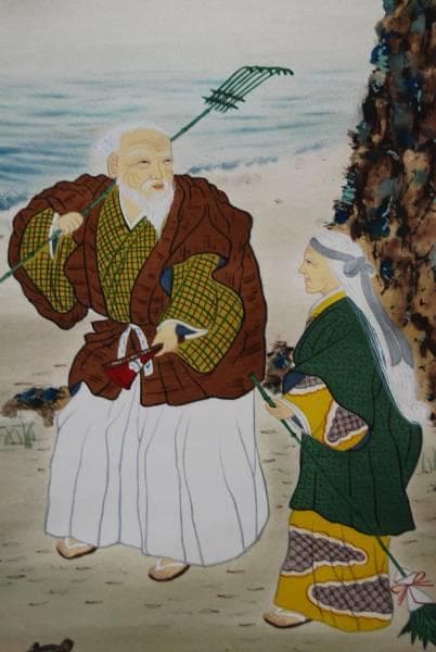 真作/國井道成/高砂/桐共箱付/布袋屋掛軸HB-262 楽天市場】水墨掛け軸 185×53cm 高砂 月峰作 桐箱付き 掛軸 夫婦円満