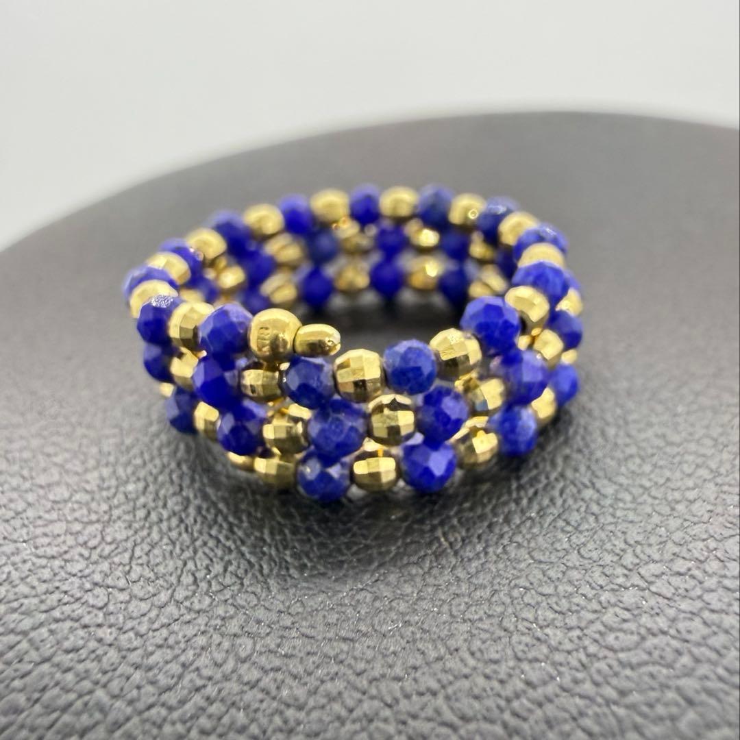 K18/ラピスラズリ　フリーリング