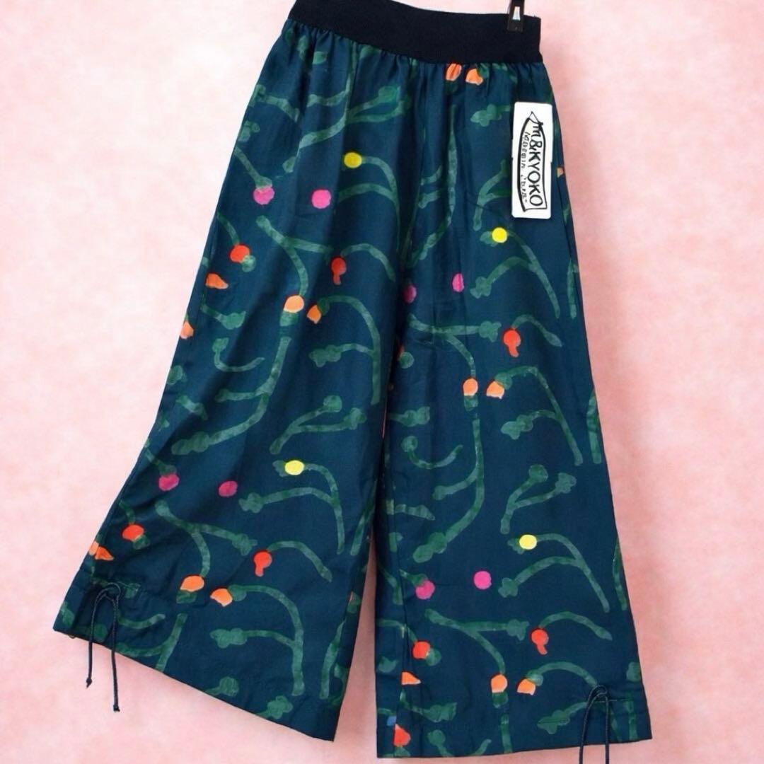 新品 定価42900円 M.&KYOKO パンツ コットンウール 花柄 佐藤繊維