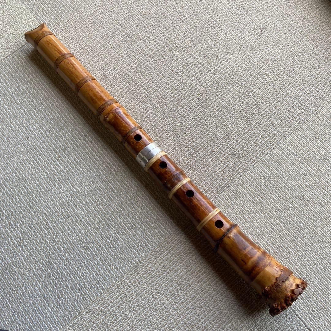 234尺八本体 一尺八寸管　春山銘竹製