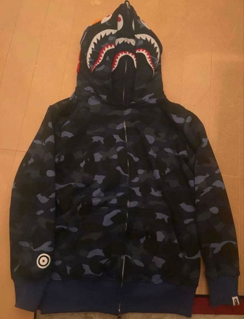 A Bathing Ape カモフラージュ シャークパーカーM