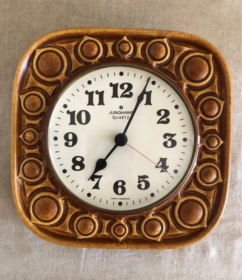 ドイツ JUNGHANS ユンハンス 陶器の掛け時計 アンティーク 節約