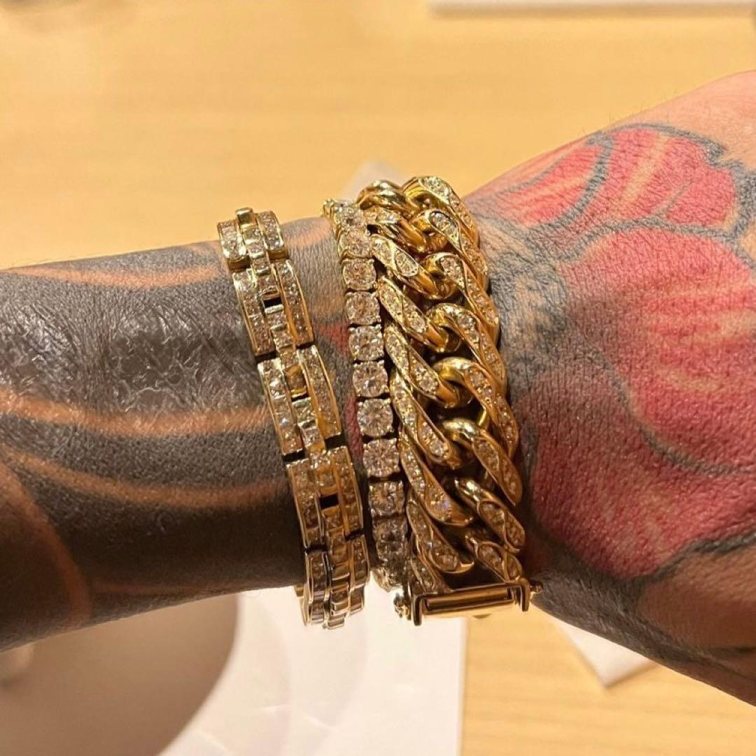 舐達麻着用 18k gp czダイヤ テニスブレスレット シルバー アバランチ