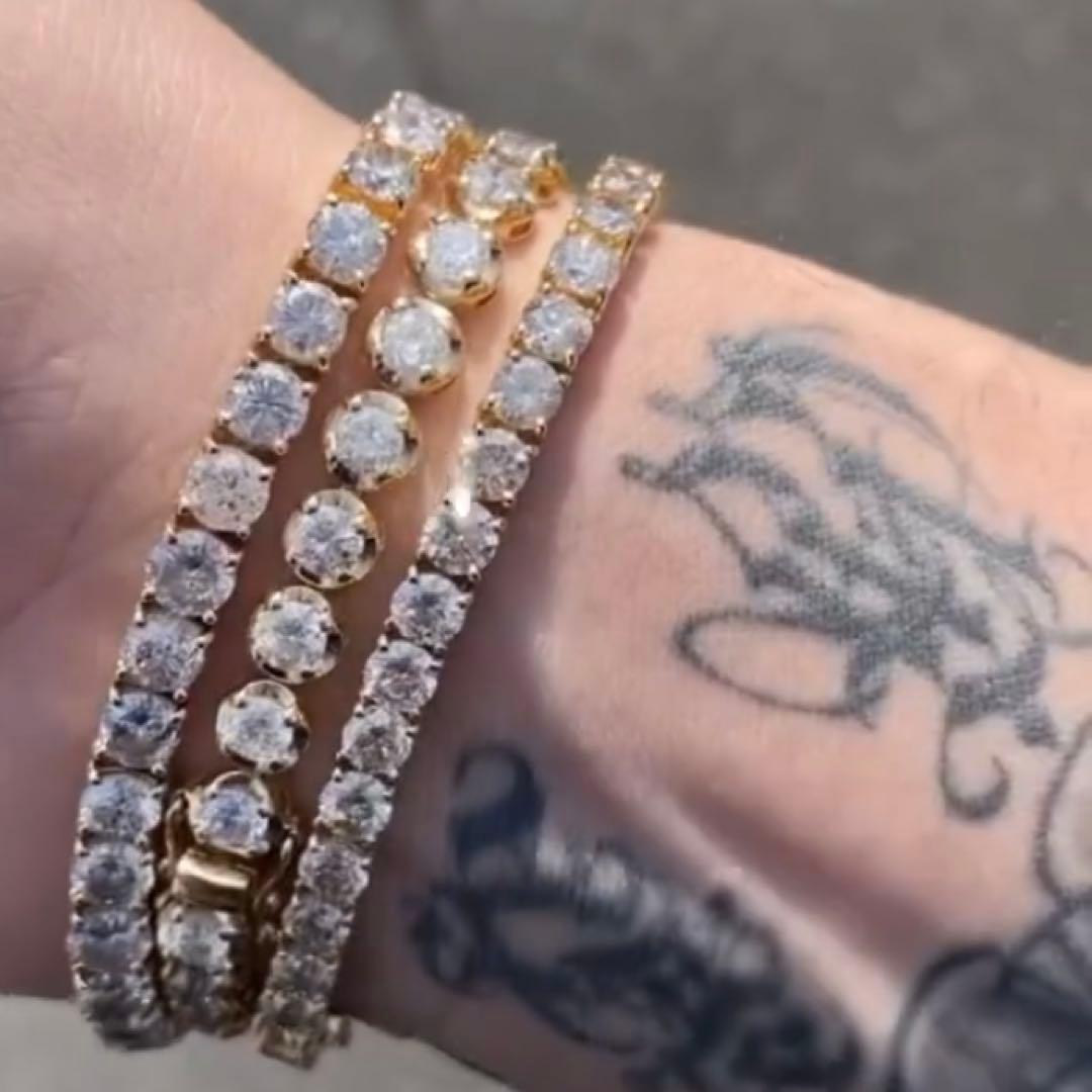 舐達麻着用 18k gp czダイヤ テニスブレスレット シルバー アバランチ