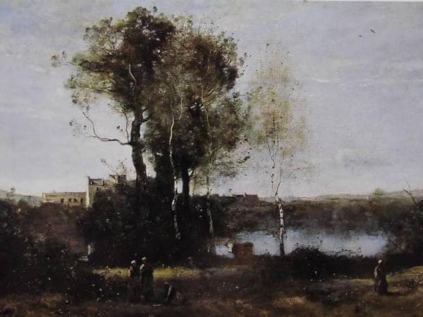 ジャン＝バティスト・カミーユ・コロー、大農園、希少な額装用画集より