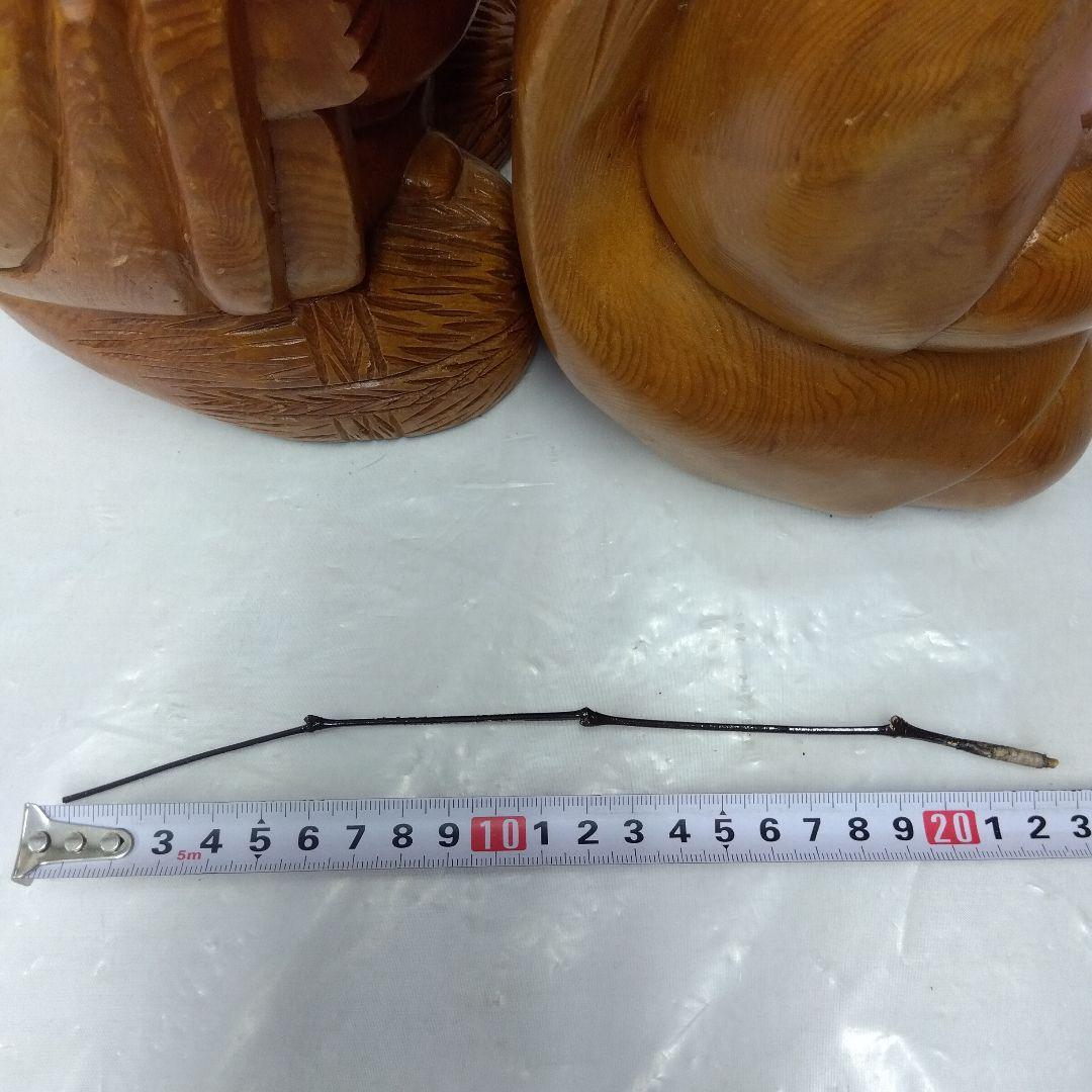 木製彫刻 笑顔の神様 2体セット【大】大黒様・恵比寿様 縁起物 - メルカリ