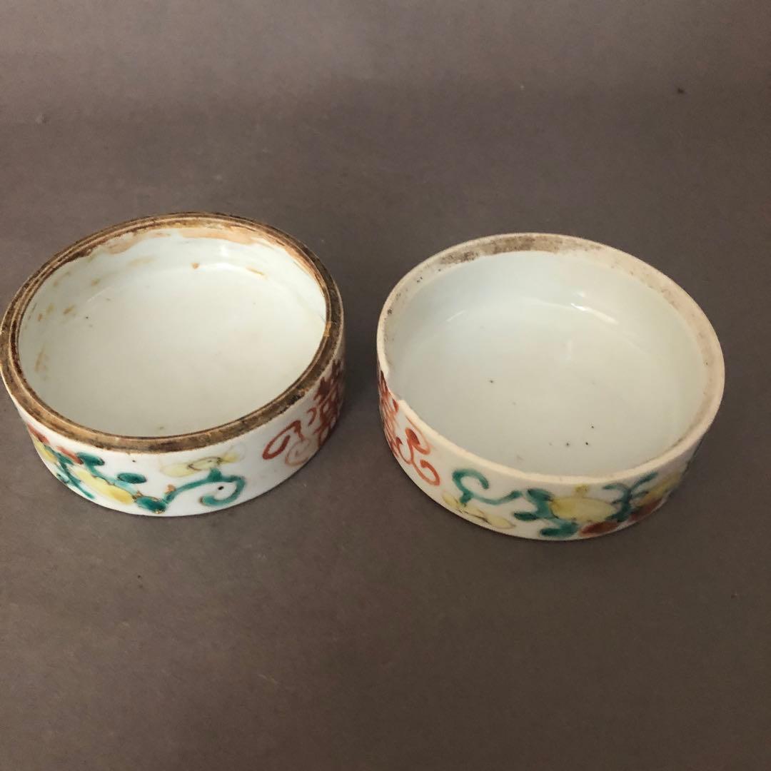 中国骨董 粉彩人物図柄 蓋物 - メルカリ